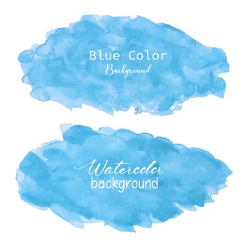 Blue abstract watercolor background. Watercolor element for card. Vector illustration.