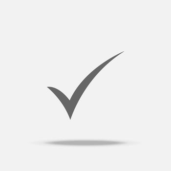 Correct mark flat design vector icon with shadow