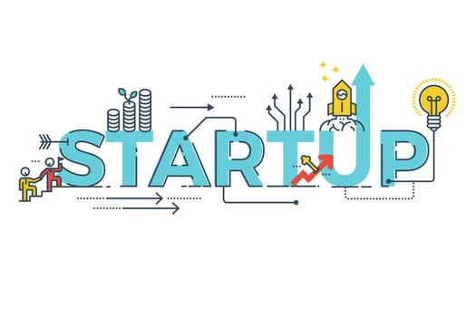 Business Startup word design vector