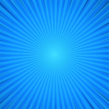 Blue Abstract Comic Cartoon Sunlight Background. vector