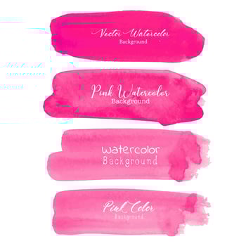 Pink brush stroke watercolor on white background. Vector illustration.