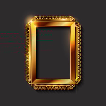 Decorative vintage golden frames and borders vector