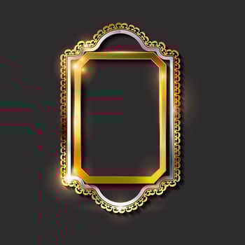 Decorative vintage golden frames and borders vector
