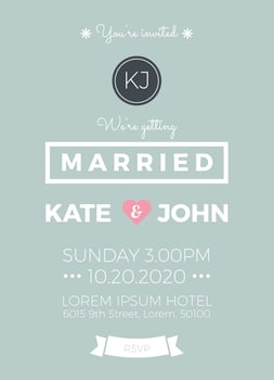 Vintage wedding invitation card template vector