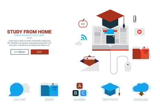 Online education concept vector