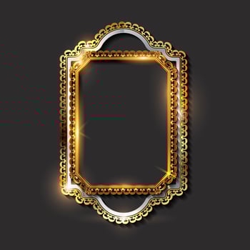 Decorative vintage golden frames and borders vector