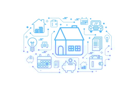 Real estate home outline icon concept vector