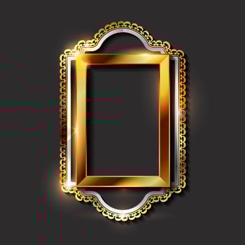 Decorative vintage golden frames and borders vector