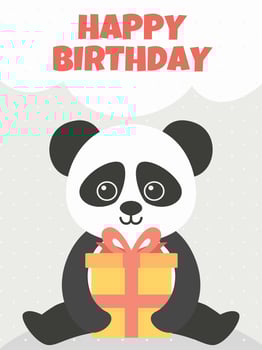 Happy birthday cute panda vector
