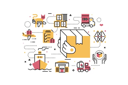 Logistics and transportation vector