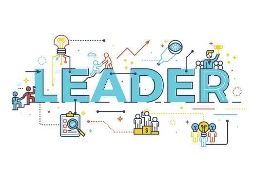 Leader word in business leadership concept vector
