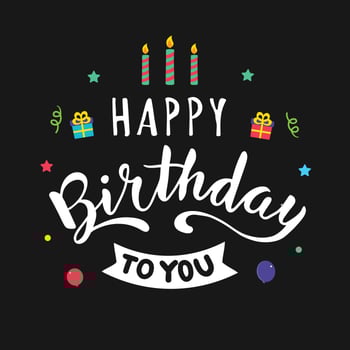 Happy Birthday Typography for Greeting Card vector
