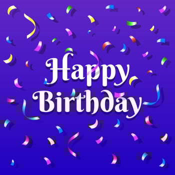 Happy Birthday With Colorful Confetti Card Template vector