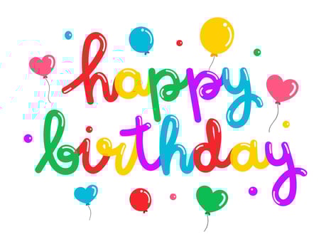 Colorful Happy Birthday Balloon Typogrphy vector