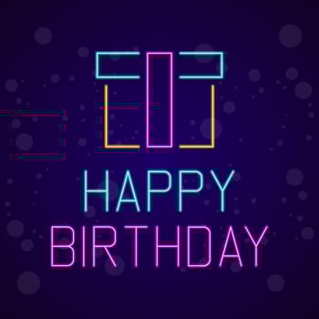 Happy Birthday Neon Signboard Vector Illustration