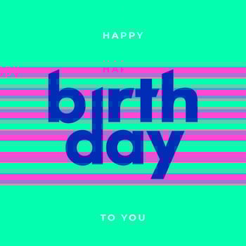  Happy Birthday Simple Typography  vector
