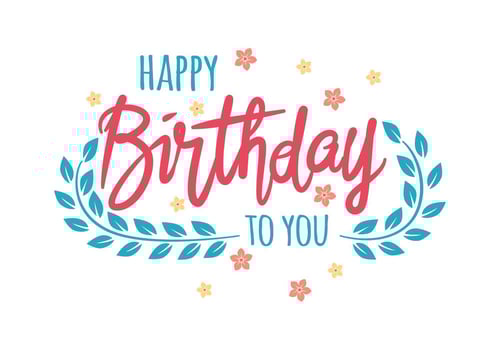 Happy Birthday Typography Vector Illustration