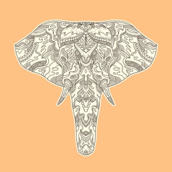 Painted elephant illustration. vector
