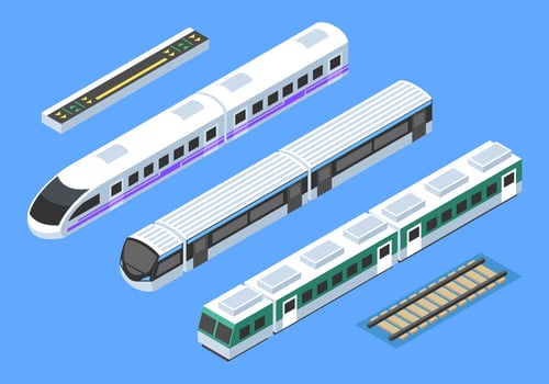Isometric Train Clip Art Vector