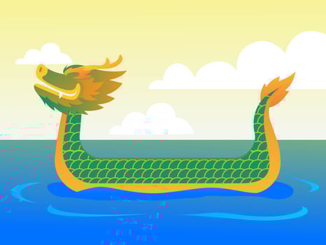 Cool Dragon Boat Festival	 vector