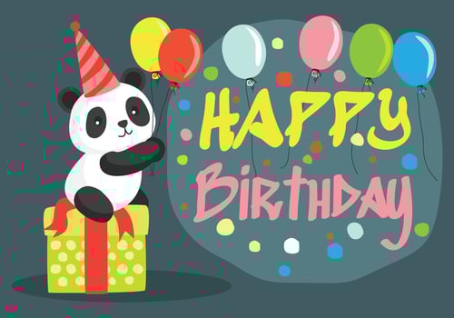 Happy Birthday Animals Vector