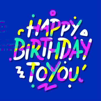 Happy Birthday Hand Writing Typography vector