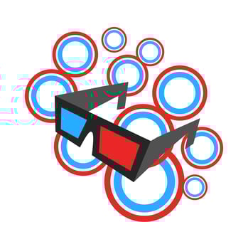 3D Movie Glasses vector