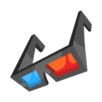 3D Movie Glasses vector