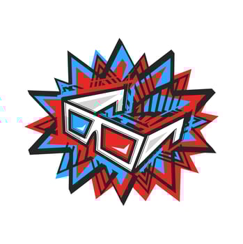 3D Movie Glasses vector