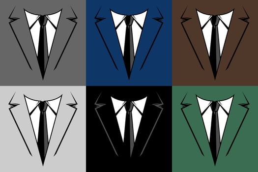 Businessman in suit head vector icon