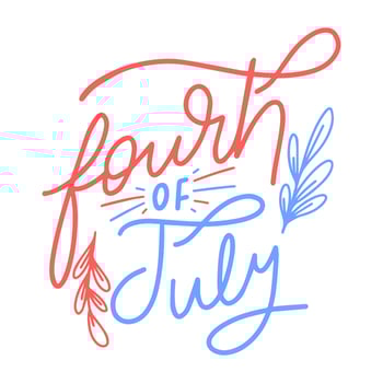 Cute Lettering About Fourth Of July vector