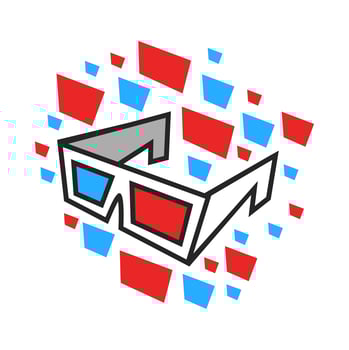 3D Movie Glasses vector