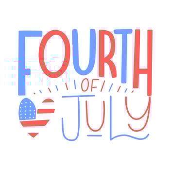 Cute Lettering About Fourth Of July With Heart vector