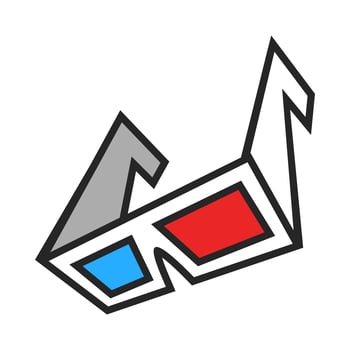 3D Movie Glasses vector