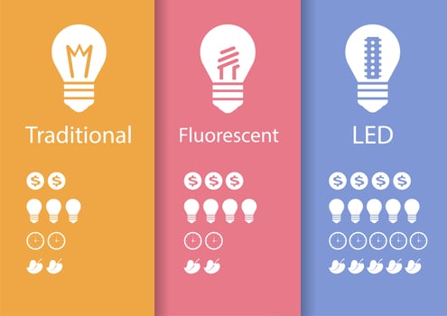 Energy saving lamp  LED vector