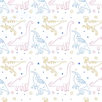 Cute Doodle Dinosaur Pattern vector