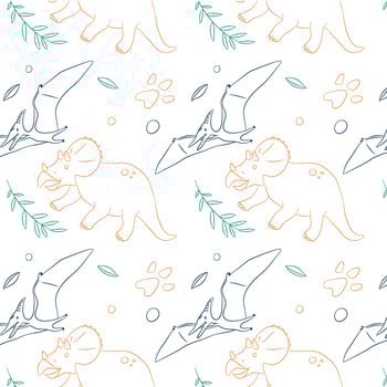 Hand Drawn Dinosaur Pattern vector