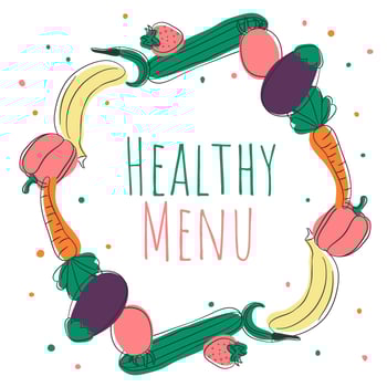 Cute Doodle Healthy Food Background vector