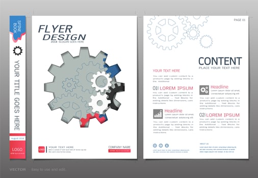Covers book design template vector, Business engineering concepts. vector