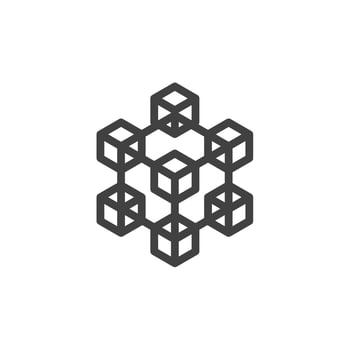 Cryptocurrency and blockchain icons or Logo. vector
