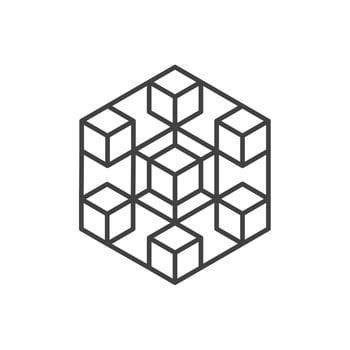 Cryptocurrency and blockchain icons or Logo. vector