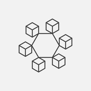Cryptocurrency and blockchain icons or Logo. vector