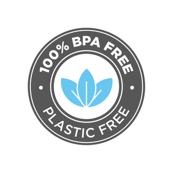 100 BPA free. 100 Plastic free icon. vector