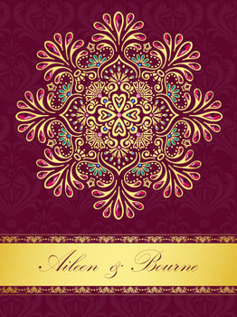 Wedding or invitation card  vintage style  with  crystals  abstract pattern background vector