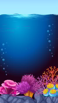 An beautiful underwater template vector