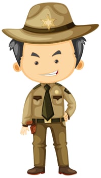 Sheriff in brown uniform vector