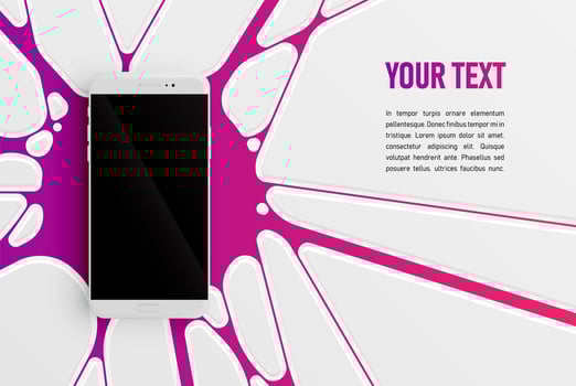 Colorful smartphone template for advertising, vector illustration