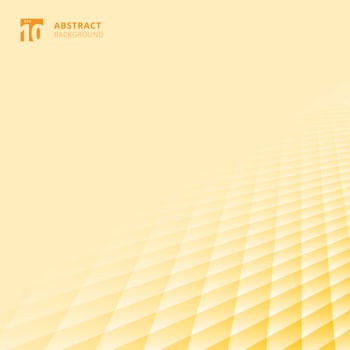 Abstract squares pattern geometric yellow and white color perspective background with copy space. Floor ground grid. vector