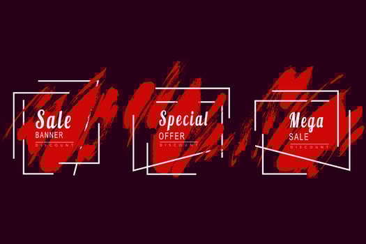 red abstract watercolor sales banner vector