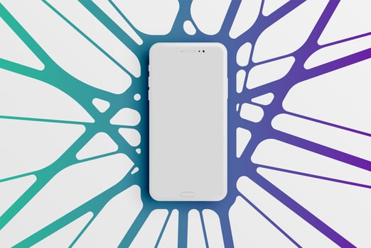 Colorful smartphone template for advertising, vector illustration